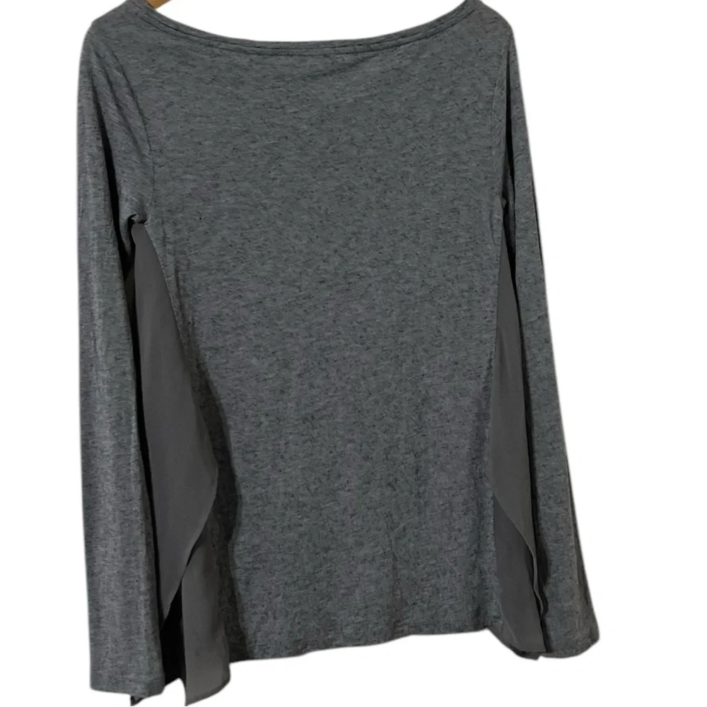 ALL SAINTS Musson Gray Long Sleeve Top Shirt